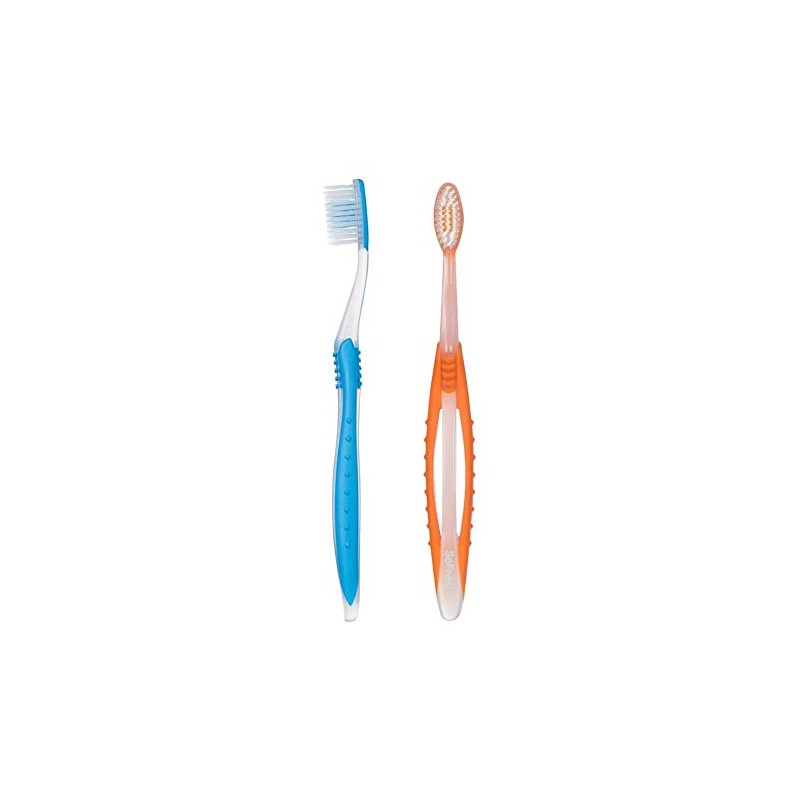 SoFresh Adult Manual Flossing Toothbrush Wide Grip - 2 Pack-