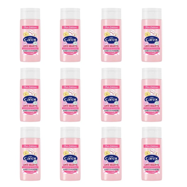 Carex Love Hearts Cleansing Hand Gel Pack of 12, Refreshing