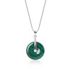 COAI 925 Sterling Silver Necklace Donut Malachite Crystal Necklace for