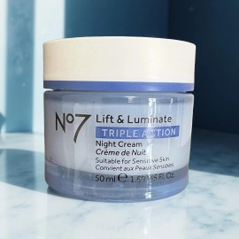 No7 Lift & Luminate Triple Action Night Cream 50ml Anti-Wrinkle Brightening