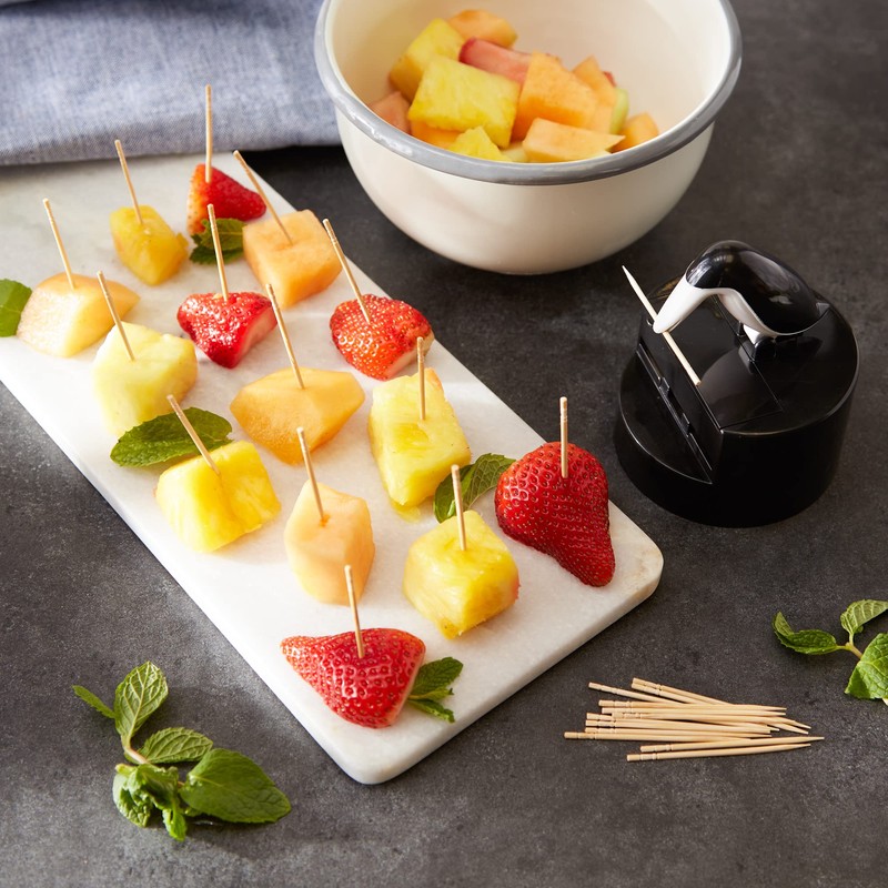 RSVP International Willie Woodpicker Toothpick Holder, Woodpecker, 100 Count,Plastic, Black