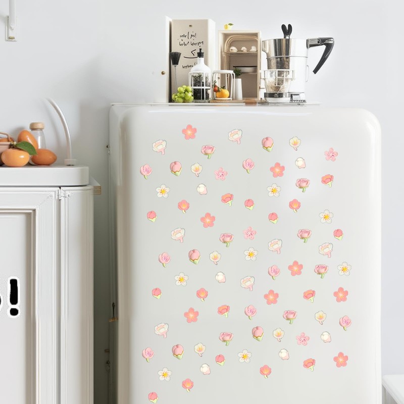 Small 3D Flower Fridge Magnets, 12 Pcs Cute Fridge Magnets