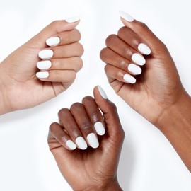 OPI xPRESS/ON Press On Nails, Up to 14 Days of Wear, Gel-Like Salon Manicure, Vegan, Sustainable Packaging, With Nail Glue, Short White Nails, Alpine Snow