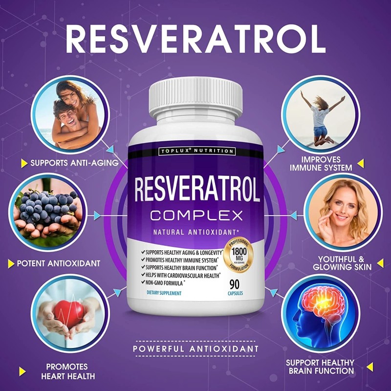 ▶Resveratrol Maximum Strength 90 CAPSULE Premium Formula Anti-Aging Antioxidant