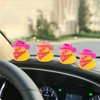 wonuu Car Dashboard Decorations Pink Cowboy Hat Rubber Ducks, Rubber