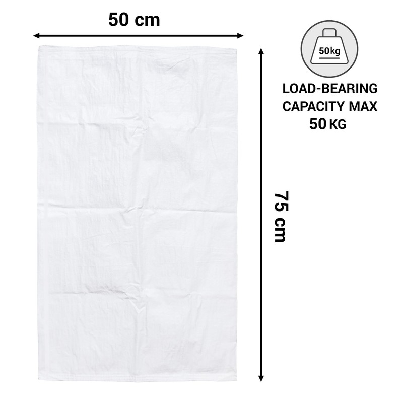 SKIR'CO (Pack of 10) White PP Fabric Bags 50 x