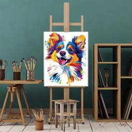 Natuyalo Paint by Number Kits for Adults, Colorful Dog Acrylic Easy Paint by Numbers for Adults Beginner, Animal DIY Painting by Numbers for Gift Home Wall Decor 16" x 20"