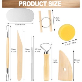 LINPHCEY 8-Piece Clay Sculpting Tools Set Perfect for Polymer Air Dry Modeling Clay Beginners & Professionals Ideal for DIY Pottery & Ceramics Tools for Clay Sculpey Sculpting & Crafting