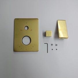 KES Shower System Replacement Handle, Diverter Knob and Cover Plate for Shower Head, Handheld Shower and Bathtub Spout Brushed Brass, XB-3F-BZ