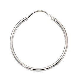 Sterling Silver Endless Hoop Earrings - 2mm x 35mm (about 1 3/8")