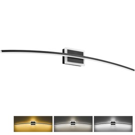 PRESDE 48inch 3 Colors Changeable Modern Black LED Bathroom Light Fixtures Over Mirror,Bathroom Vanity Light,Dimmable Bath Lighting bar