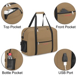 For Allegiant and EU Airlines 16 Inches Personal Item Under Seat Duffel Bag With Pillow And USB Port