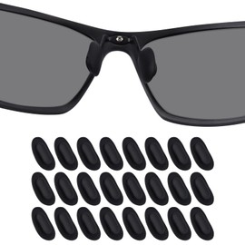 DROGO 12 Pairs Black Nose Pads for Eyeglass, Soft Silicone Eyeglasses Nosepads, Anti-Slip Push-in Nose Pads Nosepiece, Skin-Friendly