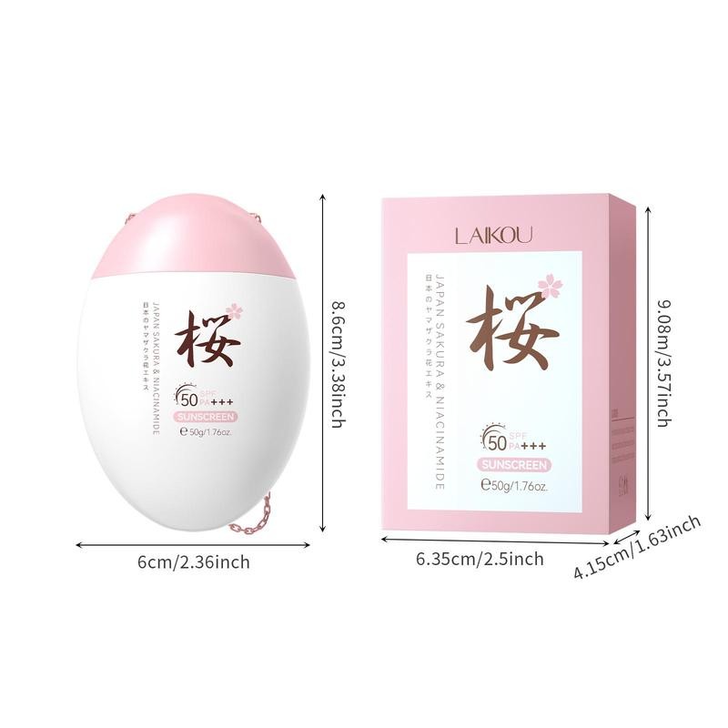 LAIKOU Japanese Sakura Sunscreen Kit, Moisturizing Comprehensive & Lasting Protection