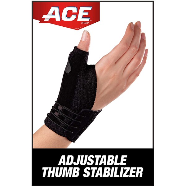 ACE Adjustable Thumb Stabilizer, Provides support to sore, weak or injured thumb, Money Back Guarantee