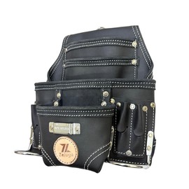 Zeluga 20-117 10 Pocket Rigger Heavy Duty Leather Tool Bag, Black