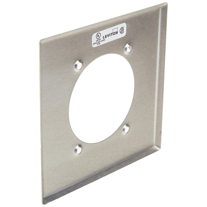 Leviton 2-Gang Power Receptacle Wallplate, Flush Mount, Standard Size, Device