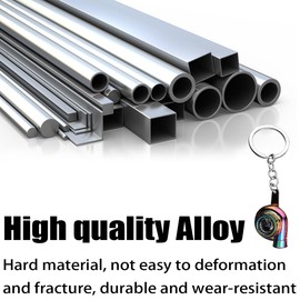 JNNJ Creative Metal Keyring with Turbocharger, Polished Car Key Fob Turbo for Decoration, Sleeve Turbine Spinning Cool Car Keychain (Multi-Colour)