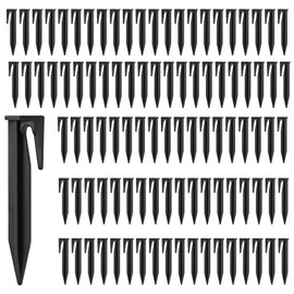 Erdnägel, 100 Stück Erdspieße, Nagel, Haken Nägel, für Begrenzungsdraht Rasenmäher, Kunststoffe Erdhaken für Rasenroboter Zelt Gemüseschuppen
