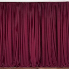 New Creations Fabric & Foam Inc, Seamless Polyester Backdrop Drape Curtain Panel - (Burgundyh, 10 Ft Wide by 15 Ft High)