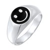 Kuzzoi Signet Ring Men's Ring Smile Solid 925 Sterling Silver