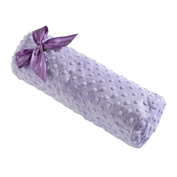 Sonoma Lavender, Lavender Bolster Roll, Microwaveable, Hot/Cold Neck Pillow, Soothing and Relaxing Pain Relief for Neck, Low Back or Behind The Knees, Removable/Washable Cover, (Lavender Dot)