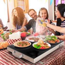 22 X 14 Inch Electric Warming Tray Hot Plate Dish Warmer with Adjustable Temperature for Holding & Warming EquipmentColor: Black Color
