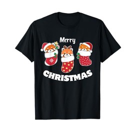 Cute Red Pandas In Christmas Stockings For Christmas Red T-Shirt