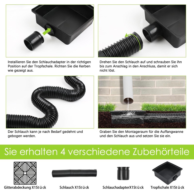 MaxEarn 9 inch gutter drain connection set, downpipe of the