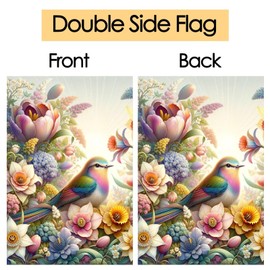 Pickako Cute Bird Colorful Spring Floral Flowers Field Sunlight Seasonal Garden Flag 12¡Á18 Inch Small Vertical Double Sided Seasonal Outside Decor for Farmhouse Yard