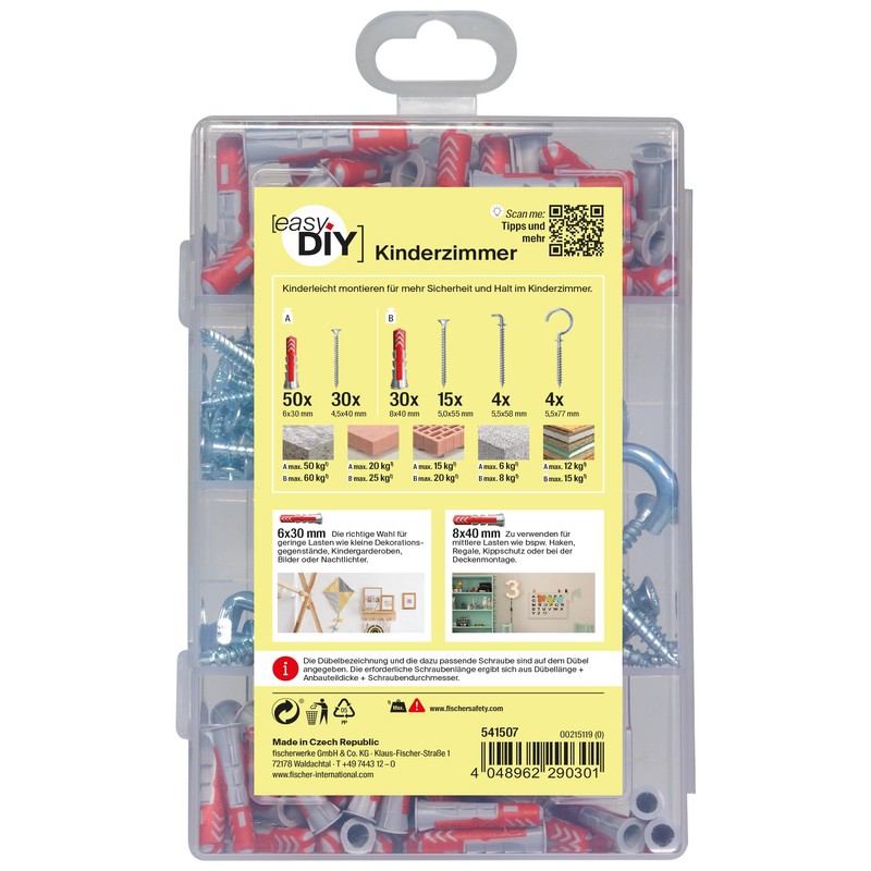fischer Meister-Box DuoPower Dowel Box with 133 Screws, Hooks and