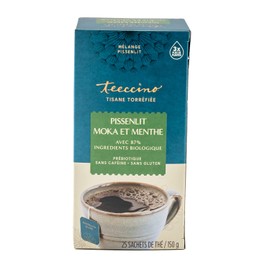 Teeccino Dandelion Tea – Mocha Mint – Rich & Roasted Herbal Tea That’s Caffeine Free & Prebiotic with Dandelion Root, 25 Tea Bags
