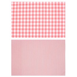 miwaki Fabric Placemat, For Children, Boys, Girls, Elementary School, Set of 2, Simple, With Name Tag, Motif, GC St, Pink, L
