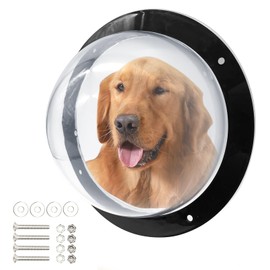 Hamiledyi Dog Fence Window, 12.4" Acrylic Dome Window Clear Bubble Peek Window, Dog Playground Window Pet Bubble Window, Doggie Fence Window Relieves Stress, Reduced Barking for Dog Cat