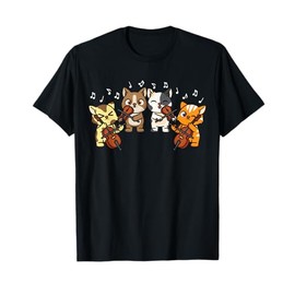 Funny Cats Playing Violin Cello Orchestra Musician Music T-Shirt for Men Women Girls Kids