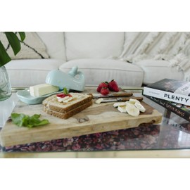 Creative Co-Op Aqua Blue Whale Shaped Butter Dish