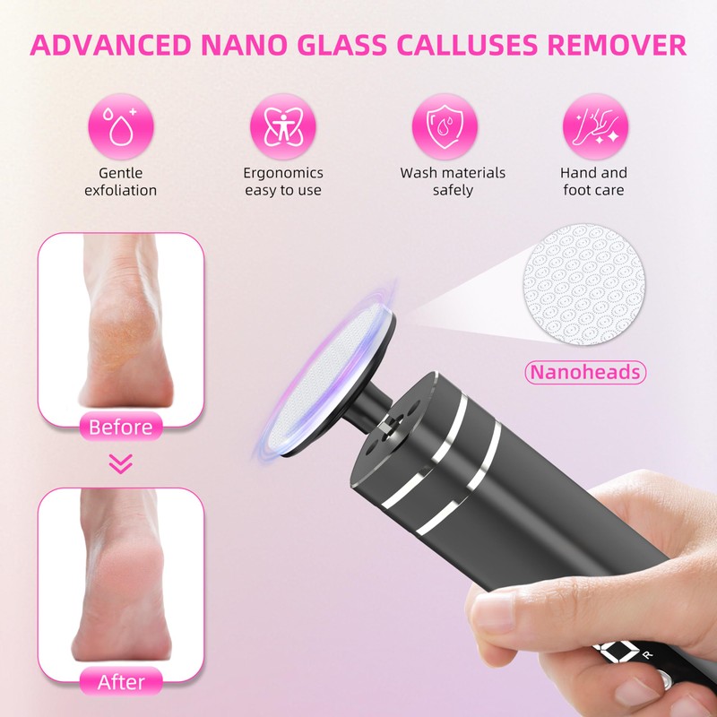 2 in 1 Electric Foot Callus Remover,9 Adjustable Speeds Rechargeable