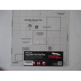 Creative Grids Log Cabin Trim Tool Two Quilt Ruler – CGRJAW2 – Made in USA, 12-1/2in x 12-1/2in, Non-Slip Grip Acrylic Quilting, Sewing, Crafting, Patchwork Ruler & Template
