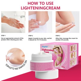 Aufhellende Körpercreme, Aufhellungscreme für dunkle Haut, Hautaufhellungscreme für Intimbereiche, Achselaufhellungscreme, Creme zur Entfernung von Pigmentflecken, Hautfeuchtigkeitsspender, 30g