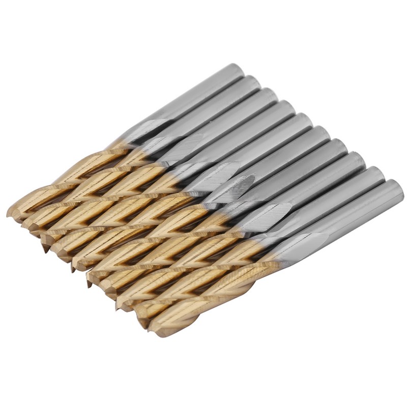 Titanium Coated 2-flute End Mill Milliling Cutter 3.175mm Shank 3.175mm