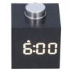 LED Knob Alarm Clock Digital Thermometer Display Imitation Wood Grain