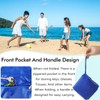 INVODA Mesh Beach Bag Drawstring Beach Backpack Foldable Toy Organizer