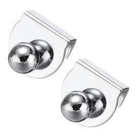 uxcell 2pcs Glass Door Pull Handles, Iron Door Clips Pull Handles with Screw Shower Glass Door Knob Handles for 5-8mm Glass Display Cabinet Furniture Cabinet Drawer Silver Tone