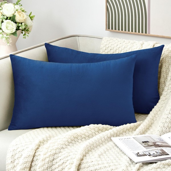 GriNeed Throw Pillow Covers Decorative Velvet Set of 2 12x20