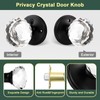Lepushom 6 Pack Crystal Door Knobs Interior, Elegant Matte Black