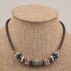 Ancient Tribe Boho Choker Necklace with Grayish Brown Tribal Bead