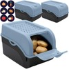 ARTECSIS Potato Storage Box, Dove Blue, Set of 3, Vegetable