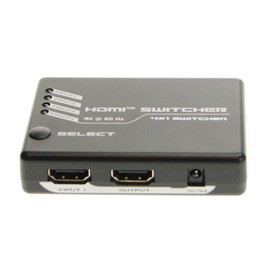 Ex-Pro AV-Pro 160301 4 Port HDMI IR Remote Switch- 4x1 (4 way input 1 output) - v2.0 HDMI HDCP 2.2 Full Ultra HD UHD 2K4K 3D Support - HDMI Switcher - supports Sky Q & Virgin V6