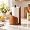 Wooden Paper Towel Holder for Countertops – Mountain-Shaped Solid Wood