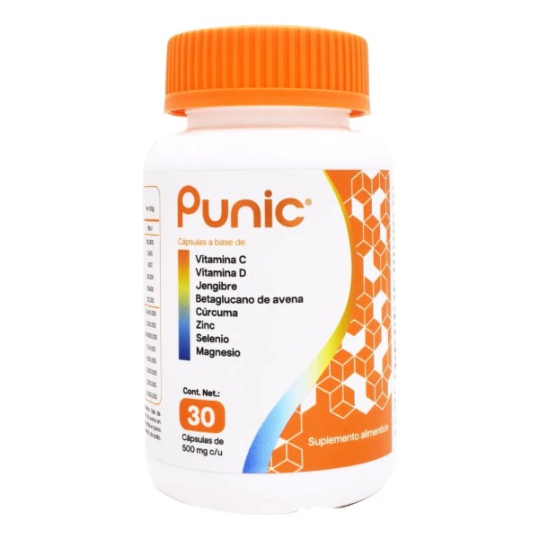Vitaminas Punic 30 Capsulas Vitaminas E D Minerales Zinc Sabor